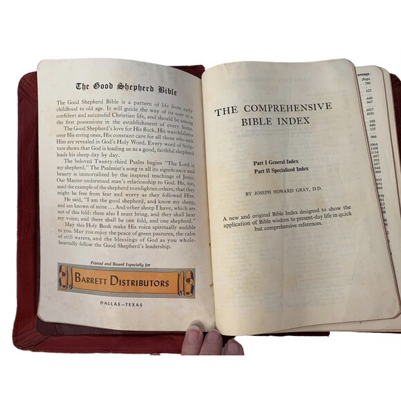 Vntg 1946 Holy Bible 500th Anniversary The Good Shepherd Edition Red Leinweber - Picture 15 of 16